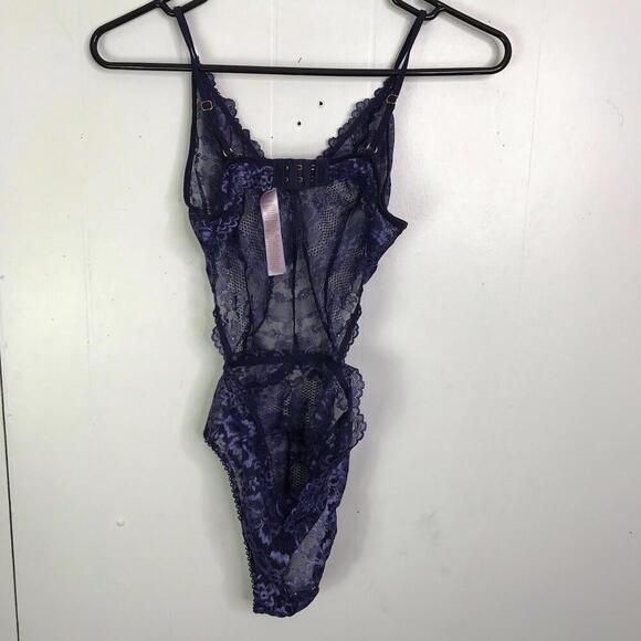 Savage X Fenty Bodysuit Womens XS Teddy Lingerie Mesh Lace Sexy Open Back - Picture 8 of 8